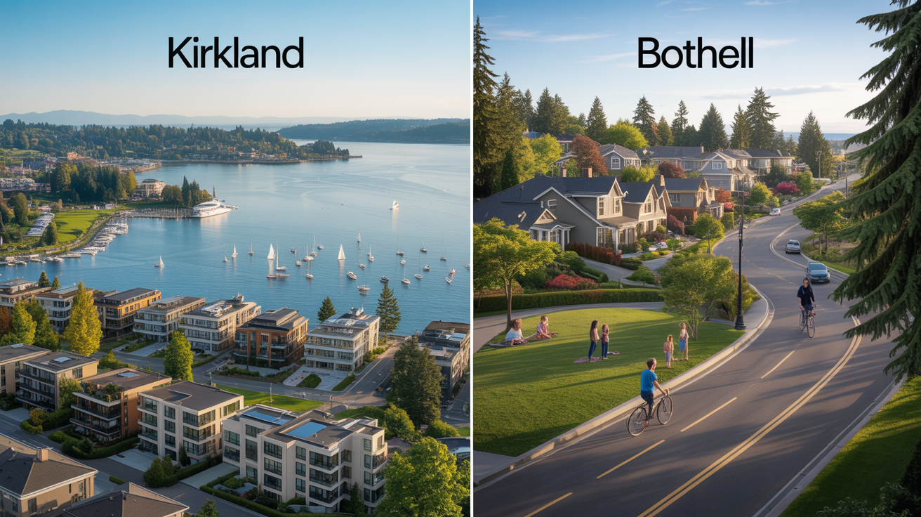 Kirkland and Bothell residential neighborhoods on the Eastside for tech employees